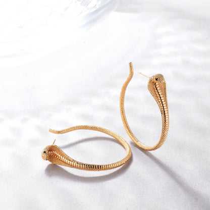 MTMY Gold Snake Hoop Huggie Earrings for Women 14K Gold Plated Dainty Snake Shaped Charm Huggie Hoop Earrings Small Tiny Minimalist Handmade Hypoallergenic Jewelry