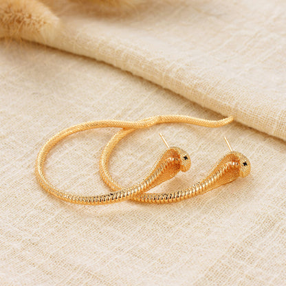 MTMY Gold Snake Hoop Huggie Earrings for Women 14K Gold Plated Dainty Snake Shaped Charm Huggie Hoop Earrings Small Tiny Minimalist Handmade Hypoallergenic Jewelry